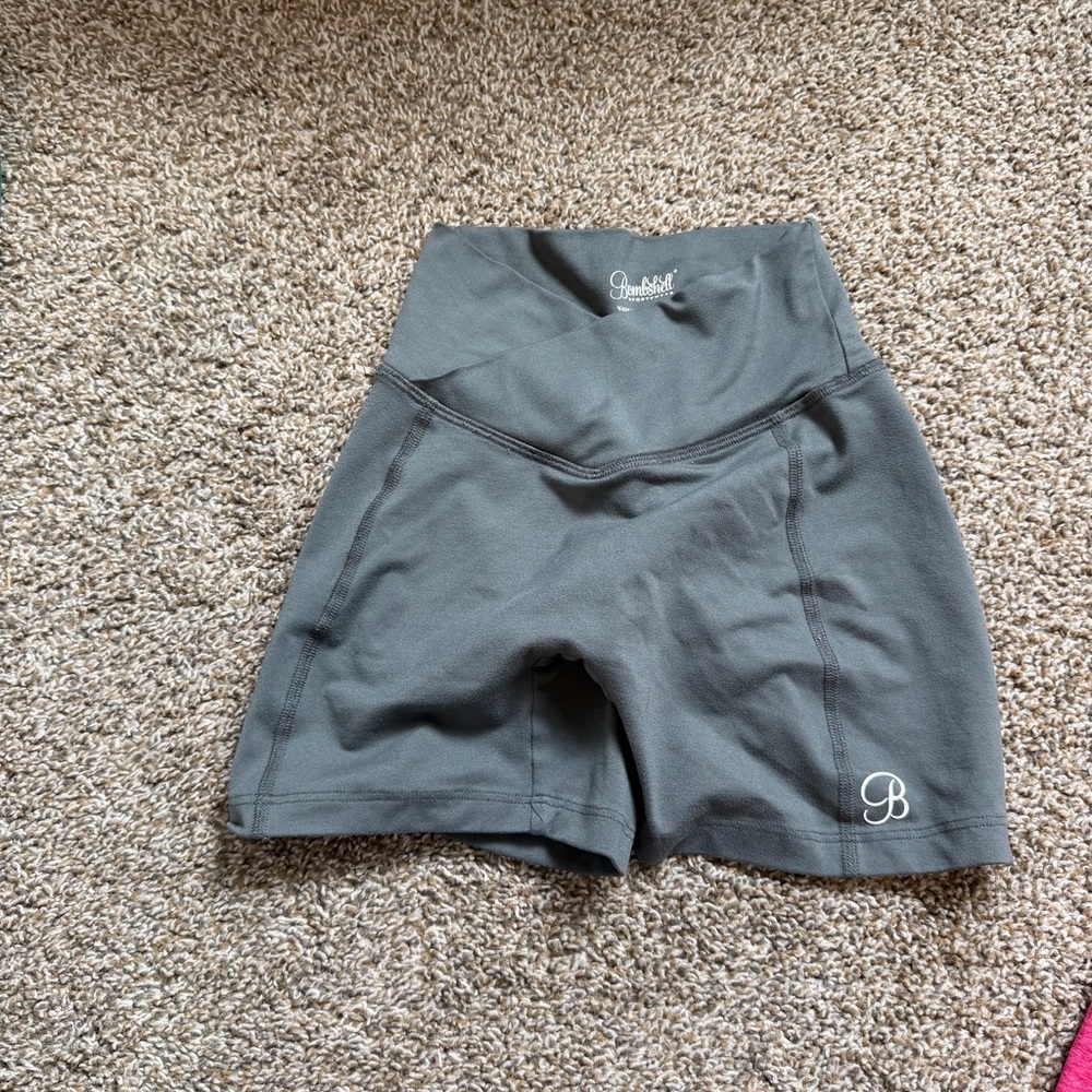 Bombshell Sportswear Charcoal High-Waist Bike Shorts